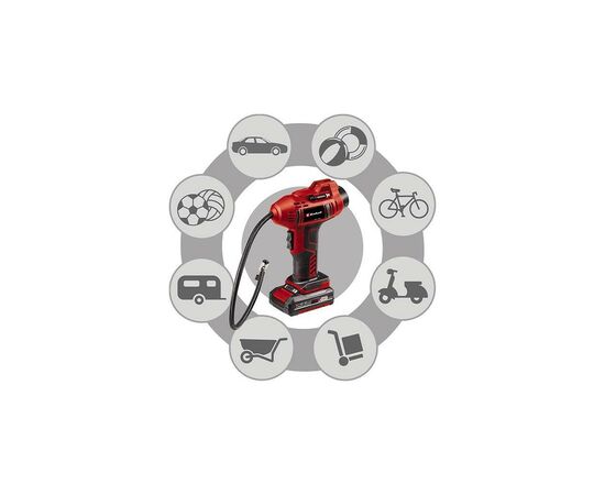 Автомобильный компрессор Einhell CE-CC 18 Li - Solo, 18В, PXC (без АКБ и ЗУ) (2071010), изображение 10