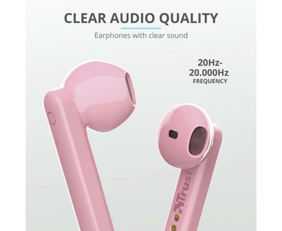 Наушники Trust Primo Touch True Wireless Mic Pink (23782), изображение 10 Наушники Trust Primo Touch True Wireless Mic Pink (23782), изображение 10