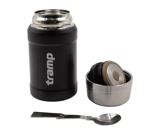 Термос Tramp с широким горлом в чехле 0.8 л Black (UTRC-132-black), изображение 3 Термос Tramp с широким горлом в чехле 0.8 л Black (UTRC-132-black), изображение 3