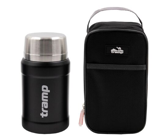 Термос Tramp с широким горлом в чехле 0.8 л Black (UTRC-132-black)
