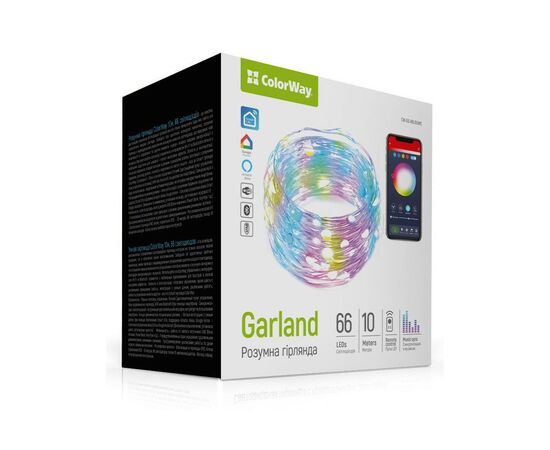 Гірлянда ColorWay Smart LED RGB WiFi+Bluetooth 10M 66LED IP65 (CW-GS-66L10UMC)