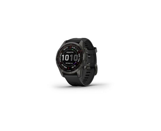 Смарт-годинник Garmin fenix 7S Sapphire Sol,Carbon Gray DLC Ti w/ith Blk Band, GPS (010-02539-25)