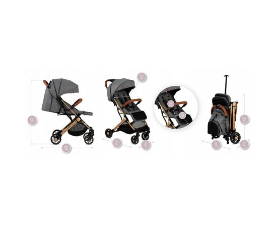 Коляска MoMi Estelle grey/gold (WOSP00018), изображение 12 Коляска MoMi Estelle grey/gold (WOSP00018), изображение 12