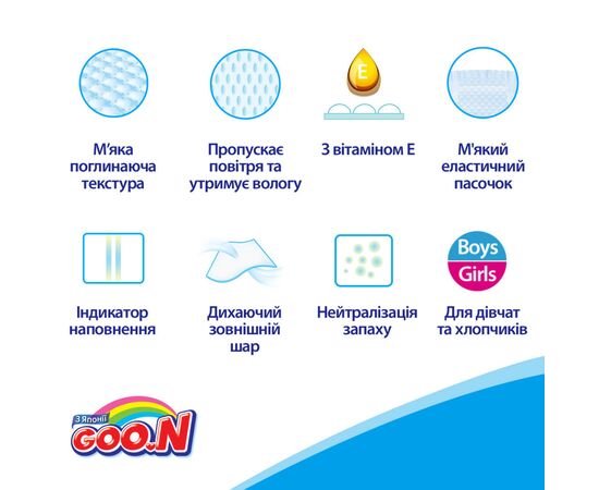 Подгузник GOO.N Big XL 12-20 кг унисекс 42 шт. (843132), изображение 9 Подгузник GOO.N Big XL 12-20 кг унисекс 42 шт. (843132), изображение 9