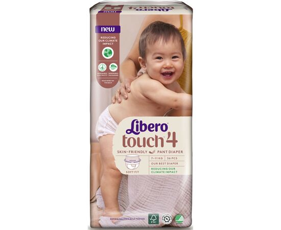 Подгузник Libero Touch 4 7-11 кг 36 шт (7322541091839), изображение 2 Подгузник Libero Touch 4 7-11 кг 36 шт (7322541091839), изображение 2
