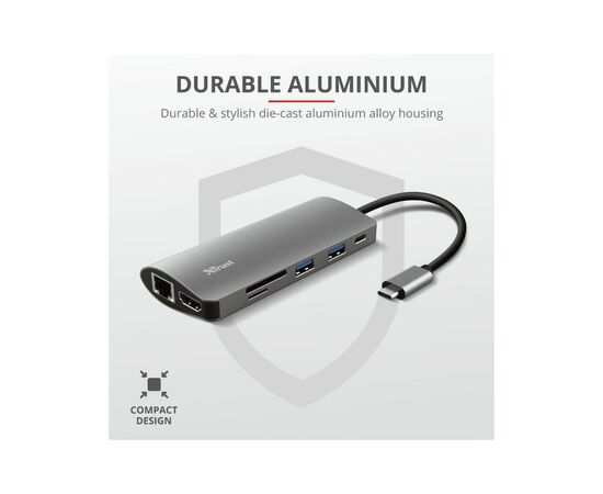 Концентратор Trust DALYX 7-IN-1 USB-C ALUMINIUM (23775_TRUST), изображение 8 Концентратор Trust DALYX 7-IN-1 USB-C ALUMINIUM (23775_TRUST), изображение 8