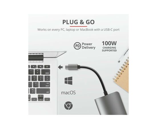 Концентратор Trust DALYX 7-IN-1 USB-C ALUMINIUM (23775_TRUST), изображение 9 Концентратор Trust DALYX 7-IN-1 USB-C ALUMINIUM (23775_TRUST), изображение 9