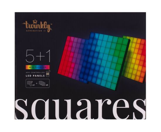 Гірлянда Twinkly Smart LED Squares 1+5 RGB, Gen II, IP20, 16x16см, білий (TWQ064STW-07-BEU)