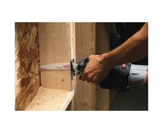 Полотно Milwaukee для сабельной пилы, AX FANG TIP 150мм, шаг 5,0мм, 5шт, древесина с гвоздями (48005021), изображение 7 Полотно Milwaukee для сабельной пилы, AX FANG TIP 150мм, шаг 5,0мм, 5шт, древесина с гвоздями (48005021), изображение 7