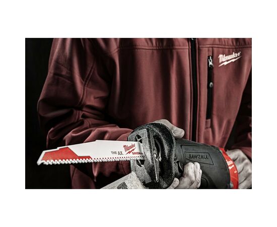 Полотно Milwaukee для сабельной пилы, AX FANG TIP 150мм, шаг 5,0мм, 5шт, древесина с гвоздями (48005021), изображение 9 Полотно Milwaukee для сабельной пилы, AX FANG TIP 150мм, шаг 5,0мм, 5шт, древесина с гвоздями (48005021), изображение 9