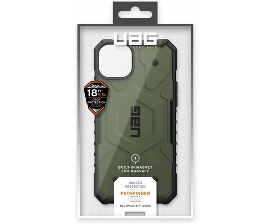 Чохол до моб. телефона Uag Apple iPhone 14 Plus Pathfinder Magsafe, Olive (114053117272), зображення 12 Чохол до моб. телефона Uag Apple iPhone 14 Plus Pathfinder Magsafe, Olive (114053117272), зображення 12