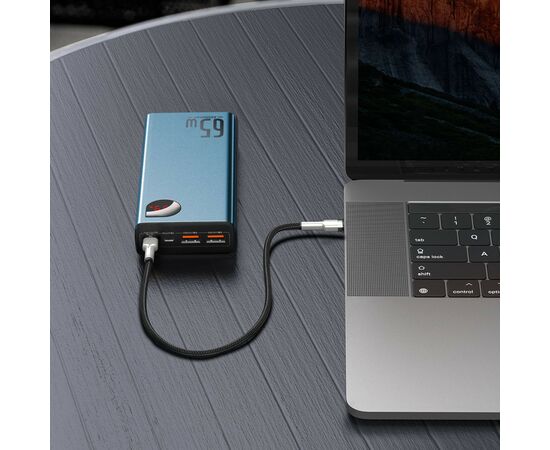 Батарея универсальная Baseus Adaman Metal 20000mAh, PD/65W, QC/3.0, +cable USB to Type-C (PPIMDA-D03), изображение 8 Батарея универсальная Baseus Adaman Metal 20000mAh, PD/65W, QC/3.0, +cable USB to Type-C (PPIMDA-D03), изображение 8