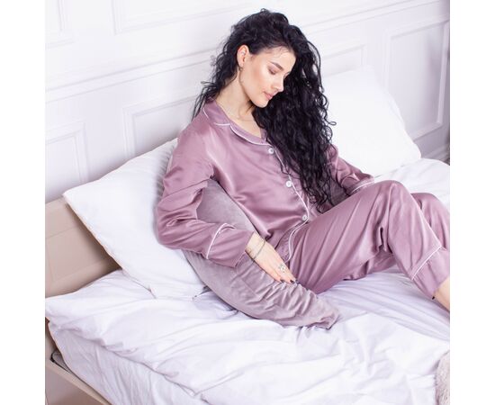 Подушка MirSon для беременных и кормления №8303 Velvet Line 28-0005 Ashen Велюр 30х170х20 см (2200006200284), изображение 6 Подушка MirSon для беременных и кормления №8303 Velvet Line 28-0005 Ashen Велюр 30х170х20 см (2200006200284), изображение 6