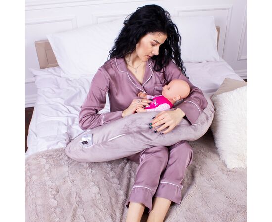 Подушка MirSon для беременных и кормления №8303 Velvet Line 28-0005 Ashen Велюр 30х170х20 см (2200006200284), изображение 7 Подушка MirSon для беременных и кормления №8303 Velvet Line 28-0005 Ashen Велюр 30х170х20 см (2200006200284), изображение 7