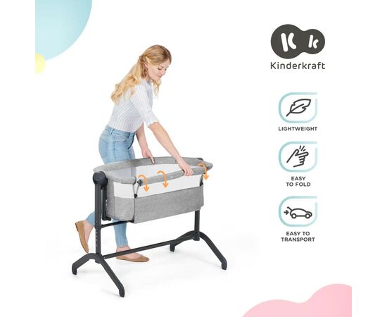 Ліжечко Kinderkraft приставна люлька Bea Grey (5902533917822), зображення 10 Ліжечко Kinderkraft приставна люлька Bea Grey (5902533917822), зображення 10
