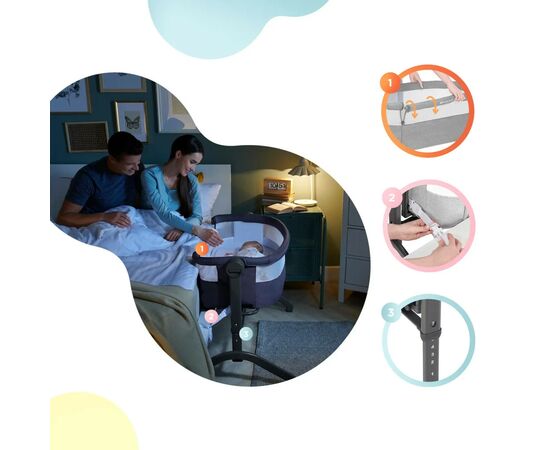 Ліжечко Kinderkraft приставна люлька Bea Grey (5902533917822), зображення 7 Ліжечко Kinderkraft приставна люлька Bea Grey (5902533917822), зображення 7