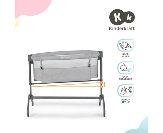 Ліжечко Kinderkraft приставна люлька Bea Grey (5902533917822), зображення 8 Ліжечко Kinderkraft приставна люлька Bea Grey (5902533917822), зображення 8