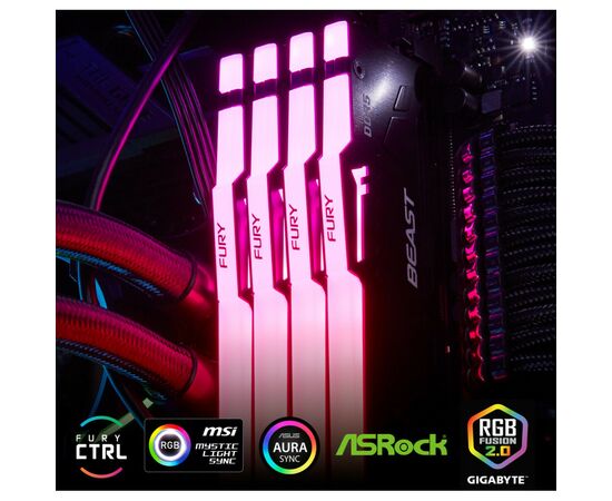 Модуль пам'яті для комп'ютера DDR5 32GB 5200 MHz Beast RGB EXPO Kingston Fury (ex.HyperX) (KF552C36BBEA-32), зображення 7 Модуль пам'яті для комп'ютера DDR5 32GB 5200 MHz Beast RGB EXPO Kingston Fury (ex.HyperX) (KF552C36BBEA-32), зображення 7