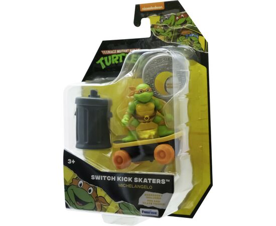 Игровой набор Funrise TMNT Черепашки-ниндзя классические Скейтбордист с лаунчером Микеланджело (71041), изображение 3 Игровой набор Funrise TMNT Черепашки-ниндзя классические Скейтбордист с лаунчером Микеланджело (71041), изображение 3