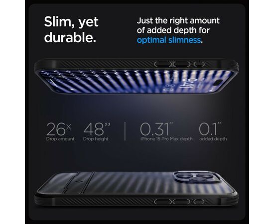 Чехол для мобильного телефона Spigen Apple iPhone 15 Pro Max Rugged Armor MagFit Matte Black (ACS06561), изображение 10 Чехол для мобильного телефона Spigen Apple iPhone 15 Pro Max Rugged Armor MagFit Matte Black (ACS06561), изображение 10