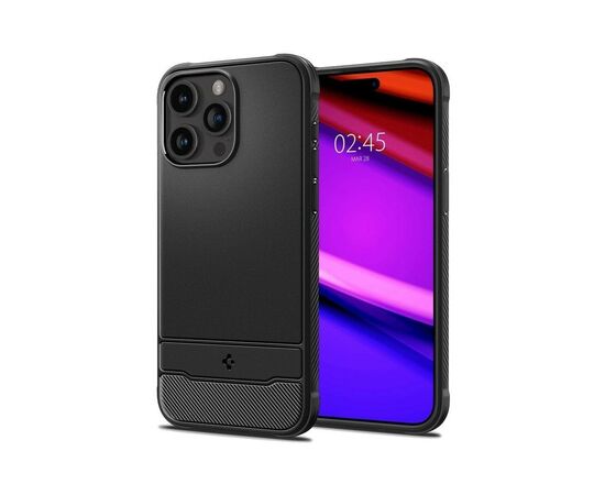 Чехол для мобильного телефона Spigen Apple iPhone 15 Pro Max Rugged Armor MagFit Matte Black (ACS06561), изображение 3 Чехол для мобильного телефона Spigen Apple iPhone 15 Pro Max Rugged Armor MagFit Matte Black (ACS06561), изображение 3