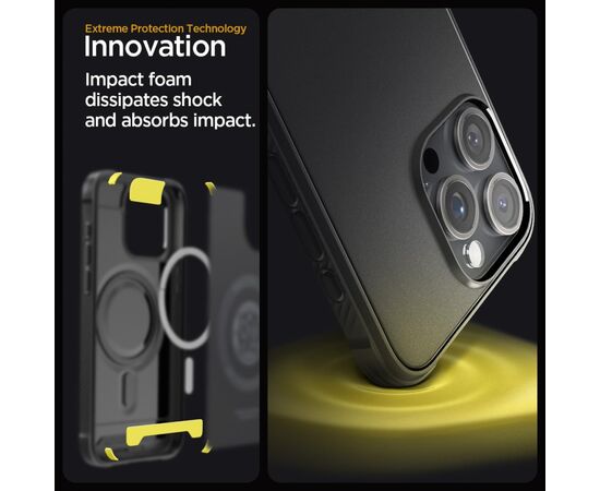 Чехол для мобильного телефона Spigen Apple iPhone 15 Pro Max Rugged Armor MagFit Matte Black (ACS06561), изображение 8 Чехол для мобильного телефона Spigen Apple iPhone 15 Pro Max Rugged Armor MagFit Matte Black (ACS06561), изображение 8