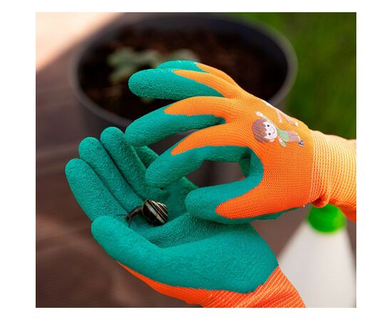 Защитные перчатки Neo Tools детские латекс, полиэстер, дышащая верхняя часть, р.3, оранжевый (97-644-3), изображение 3 Защитные перчатки Neo Tools детские латекс, полиэстер, дышащая верхняя часть, р.3, оранжевый (97-644-3), изображение 3