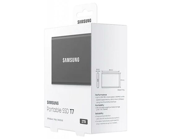 Накопитель SSD USB 3.2 2TB T7 Samsung (MU-PC2T0T/WW), изображение 10 Накопитель SSD USB 3.2 2TB T7 Samsung (MU-PC2T0T/WW), изображение 10