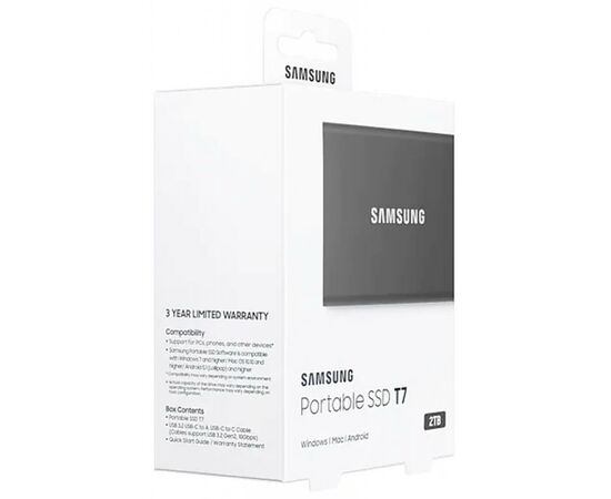 Накопитель SSD USB 3.2 2TB T7 Samsung (MU-PC2T0T/WW), изображение 9 Накопитель SSD USB 3.2 2TB T7 Samsung (MU-PC2T0T/WW), изображение 9
