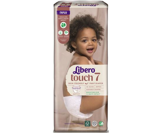 Подгузник Libero Touch 7 16-26 кг 28 шт (7322541092386), изображение 2 Подгузник Libero Touch 7 16-26 кг 28 шт (7322541092386), изображение 2