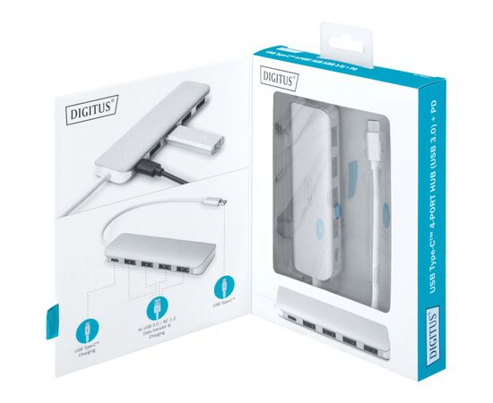 Концентратор Digitus USB Type-C, 4xUSB 3.0 (DA-70242-1), изображение 6 Концентратор Digitus USB Type-C, 4xUSB 3.0 (DA-70242-1), изображение 6