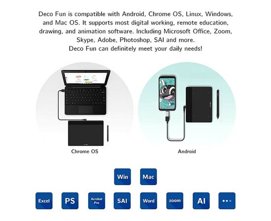 Графический планшет XP-Pen Deco Fun S Black (Deco Fun S_BK), изображение 6 Графический планшет XP-Pen Deco Fun S Black (Deco Fun S_BK), изображение 6