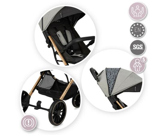 Коляска MoMi Estelle Dakar Leopard (WOSP00021), изображение 3 Коляска MoMi Estelle Dakar Leopard (WOSP00021), изображение 3
