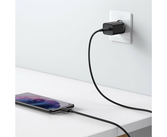 Зарядное устройство Baseus 1xUSB 25W (USB-C) + Cable Type-C black (TZCCSUP-L01), изображение 10 Зарядное устройство Baseus 1xUSB 25W (USB-C) + Cable Type-C black (TZCCSUP-L01), изображение 10