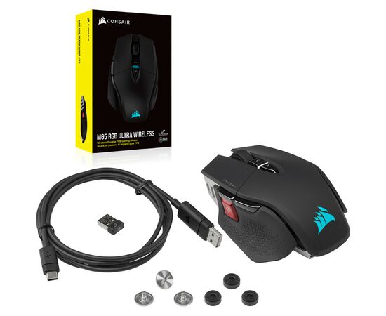 Мишка Corsair M65 RGB Ultra Wireless/USB Black (CH-9319411-EU2), зображення 12 Мишка Corsair M65 RGB Ultra Wireless/USB Black (CH-9319411-EU2), зображення 12