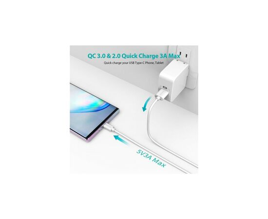 Дата кабель USB 2.0 AM to Type-C 1.0m Choetech (AC0002-WH), изображение 5 Дата кабель USB 2.0 AM to Type-C 1.0m Choetech (AC0002-WH), изображение 5