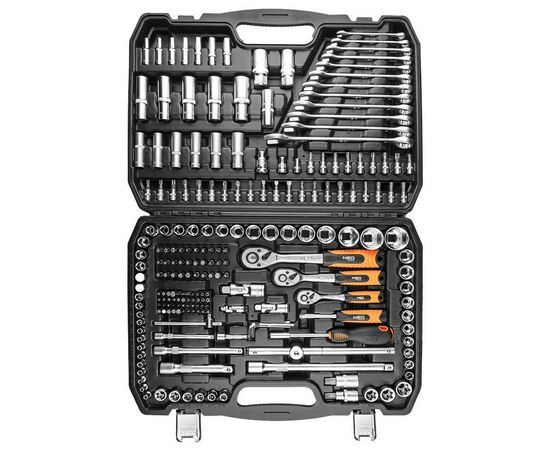 Набор инструментов Neo Tools 1/2", 3/8", 1/4", 216 шт. (10-216), изображение 2 Набор инструментов Neo Tools 1/2", 3/8", 1/4", 216 шт. (10-216), изображение 2