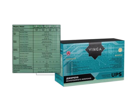 Источник бесперебойного питания Vinga LCD 1200VA plastic case with USB (VPC-1200PU), изображение 12 Источник бесперебойного питания Vinga LCD 1200VA plastic case with USB (VPC-1200PU), изображение 12