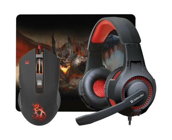 Мишка Defender Devourer MHP-006 kit mouse+mouse pad+headset (52006)
