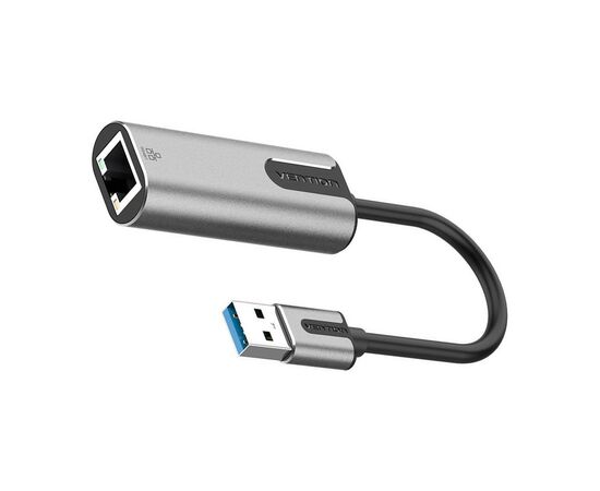 Переходник USB 3.0 to Ethernet RJ45 1000Mb Aluminum black Vention (CEWHB), изображение 2 Переходник USB 3.0 to Ethernet RJ45 1000Mb Aluminum black Vention (CEWHB), изображение 2