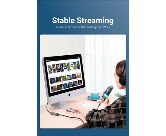 Переходник USB 3.0 to Ethernet RJ45 1000Mb Aluminum black Vention (CEWHB), изображение 6 Переходник USB 3.0 to Ethernet RJ45 1000Mb Aluminum black Vention (CEWHB), изображение 6