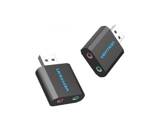 Звуковая плата Vention Audio USB 2х3,5mm jack Metal (VAB-S17-B), изображение 3 Звуковая плата Vention Audio USB 2х3,5mm jack Metal (VAB-S17-B), изображение 3