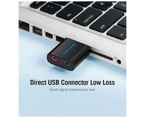 Звуковая плата Vention Audio USB 2х3,5mm jack Metal (VAB-S17-B), изображение 7 Звуковая плата Vention Audio USB 2х3,5mm jack Metal (VAB-S17-B), изображение 7