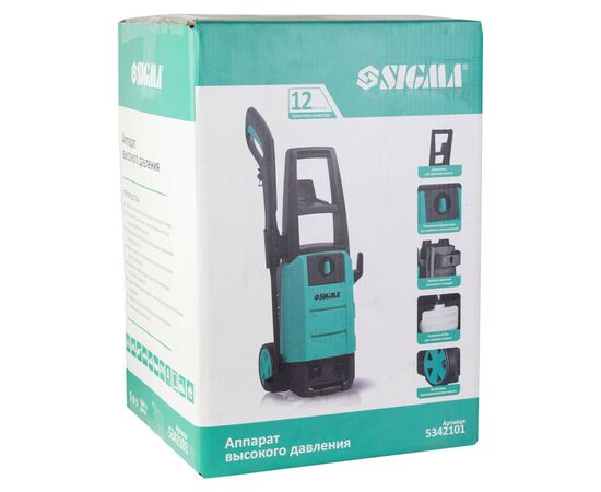Мойка высокого давления Sigma 2000Вт max 150bar 7.2 л/мин + турбонасадка (5342101), изображение 8 Мойка высокого давления Sigma 2000Вт max 150bar 7.2 л/мин + турбонасадка (5342101), изображение 8