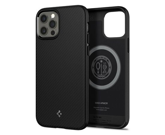Чехол для моб. телефона Spigen Apple iPhone 12 / 12 Pro Mag Armor, Black (ACS01865), изображение 5 Чехол для моб. телефона Spigen Apple iPhone 12 / 12 Pro Mag Armor, Black (ACS01865), изображение 5