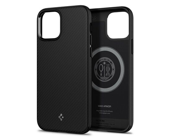 Чехол для моб. телефона Spigen Apple iPhone 12 / 12 Pro Mag Armor, Black (ACS01865), изображение 6 Чехол для моб. телефона Spigen Apple iPhone 12 / 12 Pro Mag Armor, Black (ACS01865), изображение 6