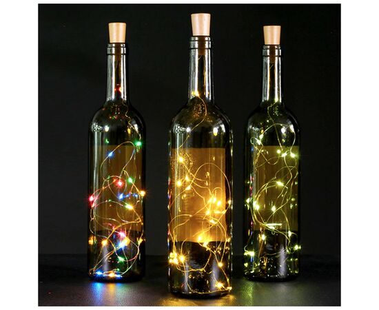 Гирлянда ColorWay пробка для бутылки на батарейках LED 20/2М (5шт/уп) цветная (CW-GC-20L2BMC), изображение 11 Гирлянда ColorWay пробка для бутылки на батарейках LED 20/2М (5шт/уп) цветная (CW-GC-20L2BMC), изображение 11