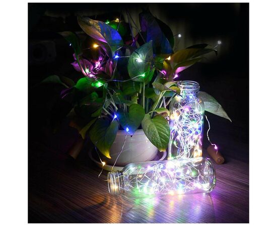 Гирлянда ColorWay пробка для бутылки на батарейках LED 20/2М (5шт/уп) цветная (CW-GC-20L2BMC), изображение 12 Гирлянда ColorWay пробка для бутылки на батарейках LED 20/2М (5шт/уп) цветная (CW-GC-20L2BMC), изображение 12