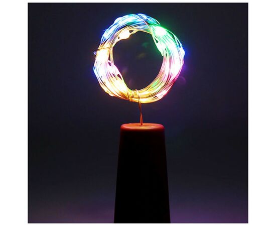 Гирлянда ColorWay пробка для бутылки на батарейках LED 20/2М (5шт/уп) цветная (CW-GC-20L2BMC), изображение 5 Гирлянда ColorWay пробка для бутылки на батарейках LED 20/2М (5шт/уп) цветная (CW-GC-20L2BMC), изображение 5