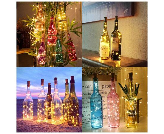 Гирлянда ColorWay пробка для бутылки на батарейках LED 20/2М (5шт/уп) цветная (CW-GC-20L2BMC), изображение 7 Гирлянда ColorWay пробка для бутылки на батарейках LED 20/2М (5шт/уп) цветная (CW-GC-20L2BMC), изображение 7
